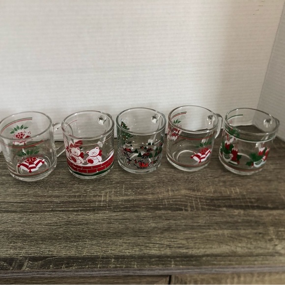 Vtg Festive Holiday Glass Mugs - Picture 14 of 14